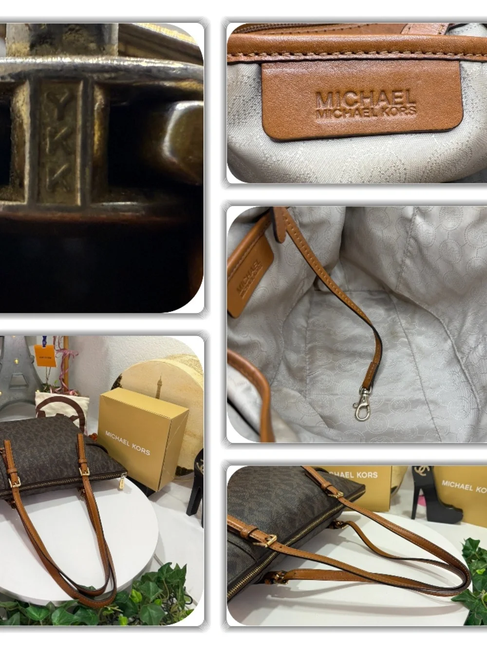 CHIC MICHAEL KORS BROWM MONOGRAM TOTE BAG! (W/MK FOB)